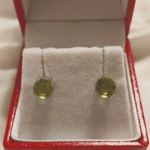 2 CT Natural Green Amethyst studs